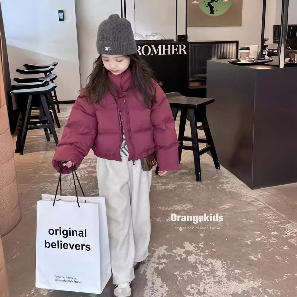 Korean Style Kids Down Jacket for Girls - Winter Warmth