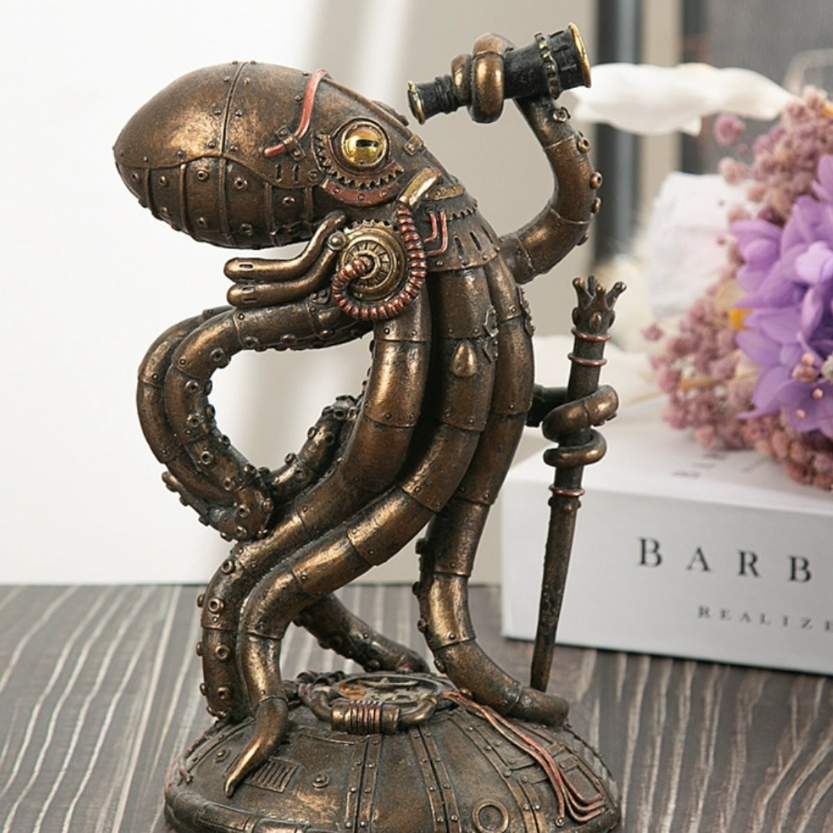 Steampunk-style Mechanical Traveler Octopus Sculpture Decoration