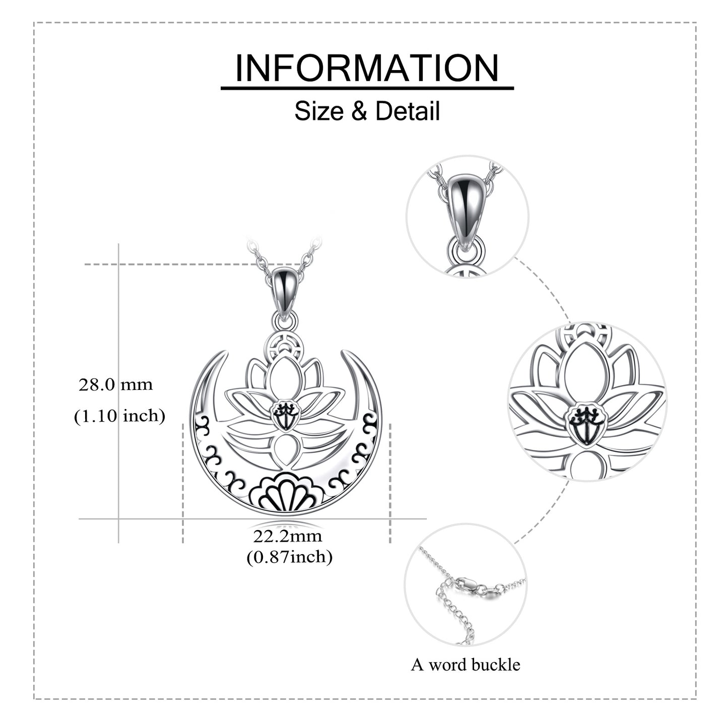 Lotus Flower Symbol Yoga Necklace Sterling Silver Sanskrit Symbol  Balancing Jewelry