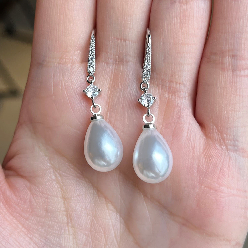 Women's All-match Baroque Drop-shaped Artificial Pearl Earrings