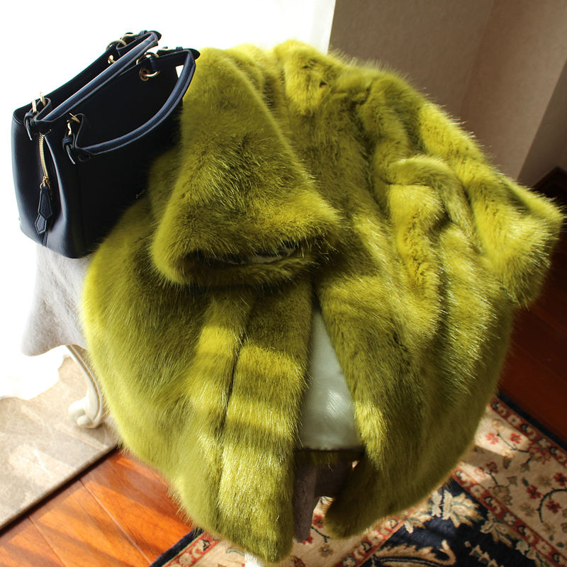 Loose Mid-length Mink Coat Furry Faux Fur