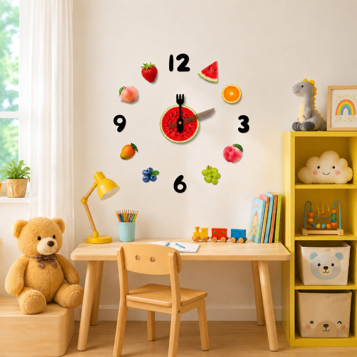 Fruit Decor Magnetic Fridge Wall Clock