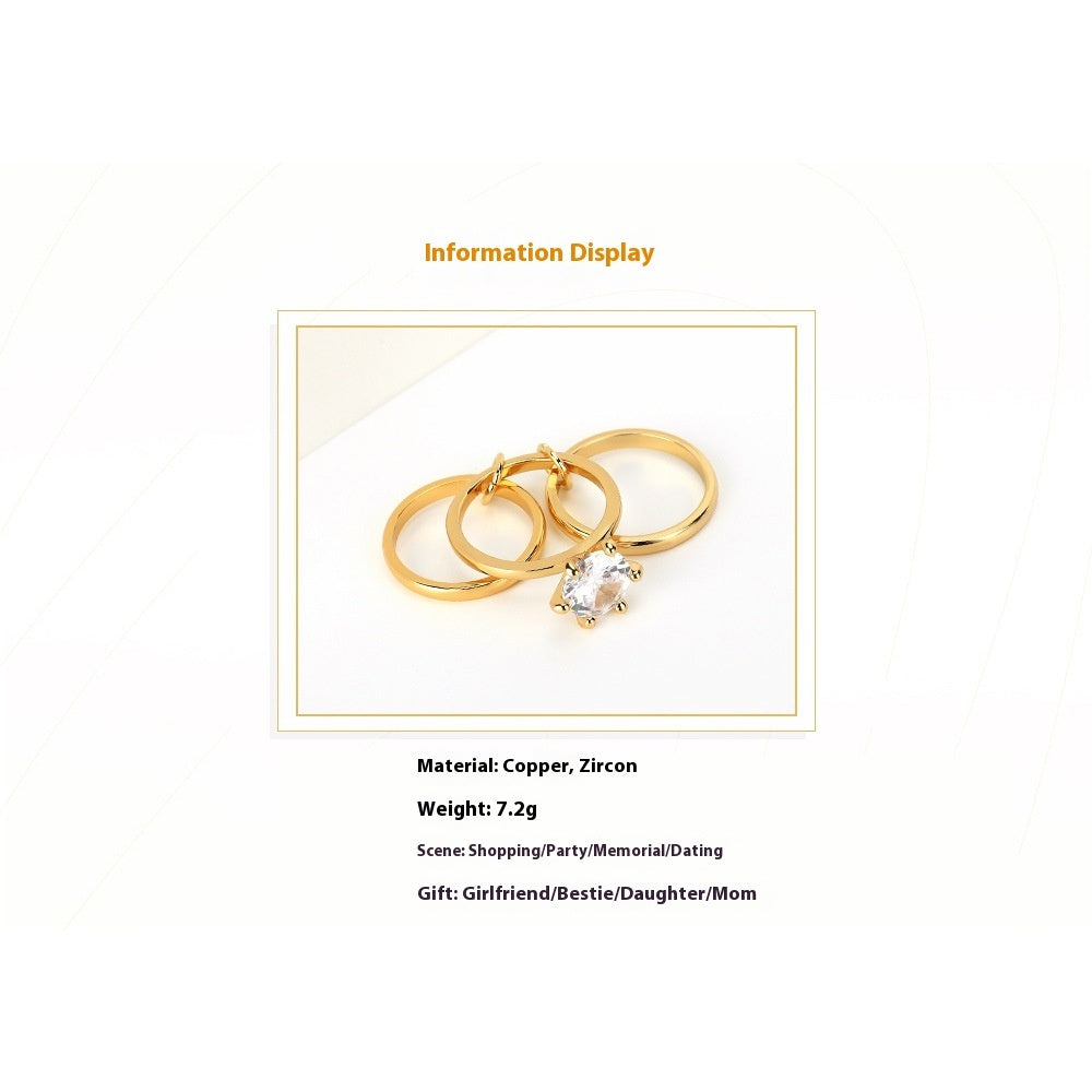 Diamond Ins Fashion Personality European And American Zircon Non-fading Ring