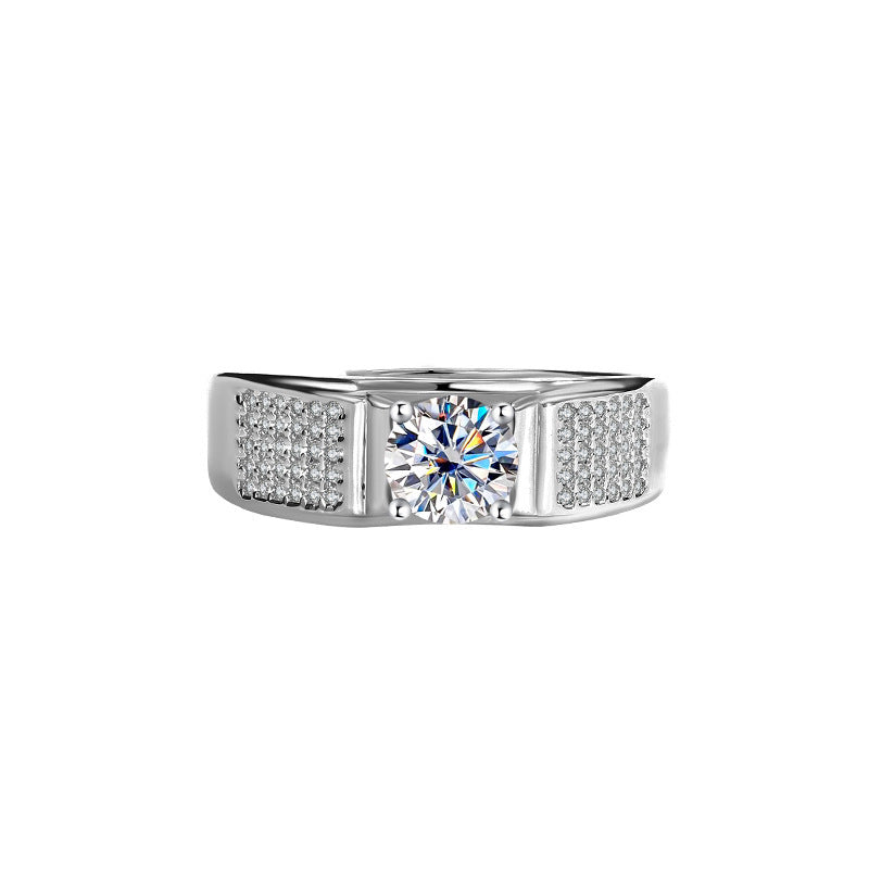 D Color Moissanite Starry Men's Ring