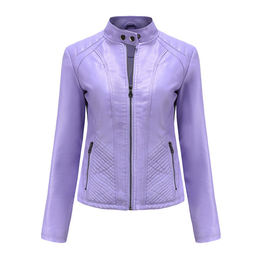 Autumn And Winter Casual Leather  Coat Long-sleeved Motorcycle Jacket