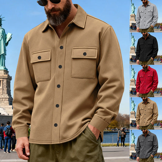 American Heavyweight Loose Fleece-lined Men's Outdoor Workwear Warm Jacket