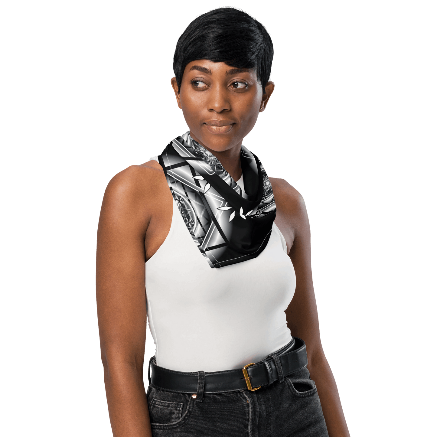 Melchizedek | All-Over Print Bandana (B/W)