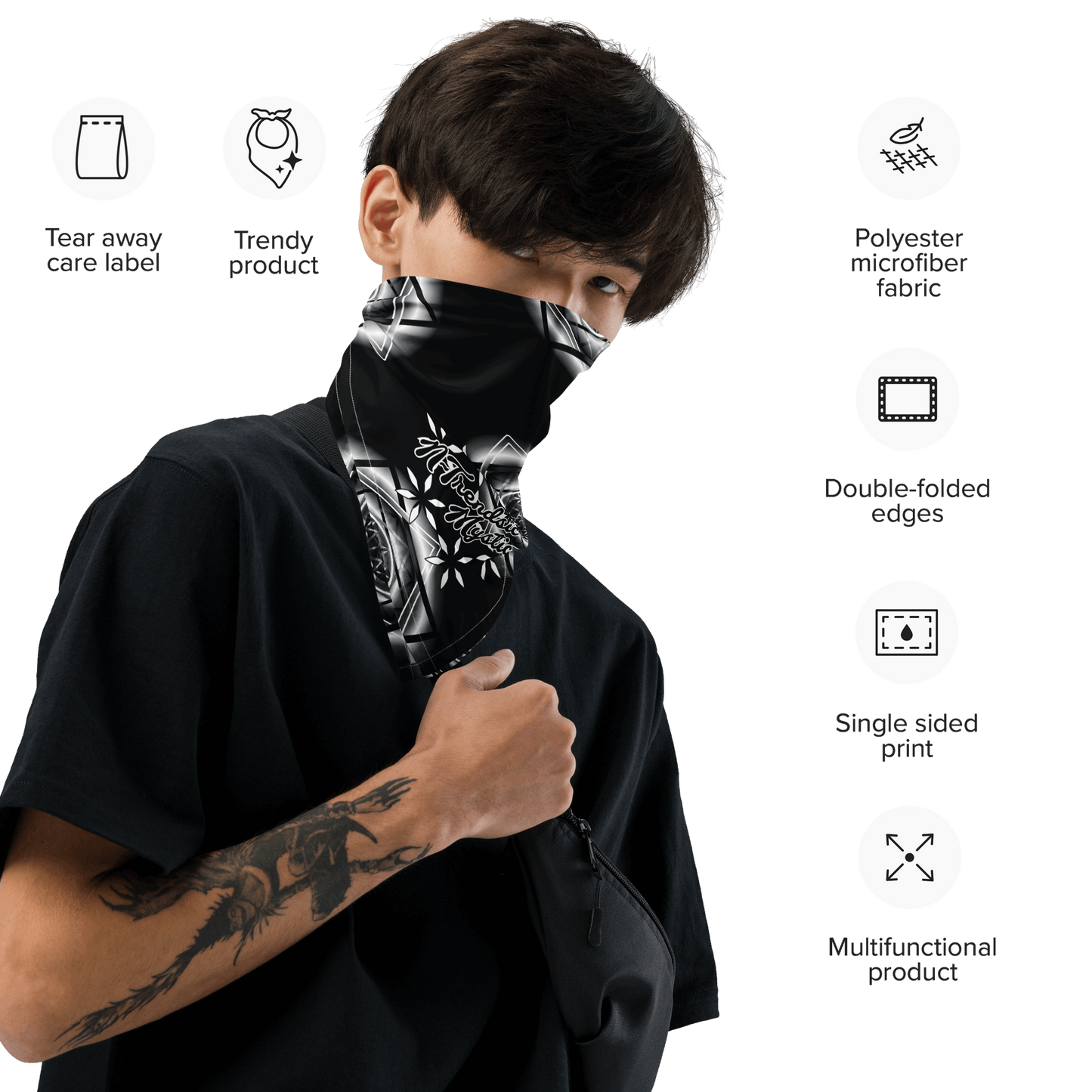 Melchizedek | All-Over Print Bandana (B/W)