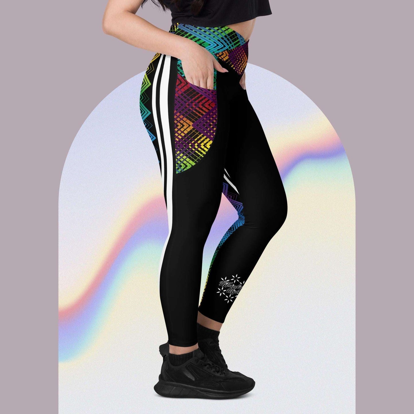 Ziggy Stripes | Crossover Leggings with Pockets