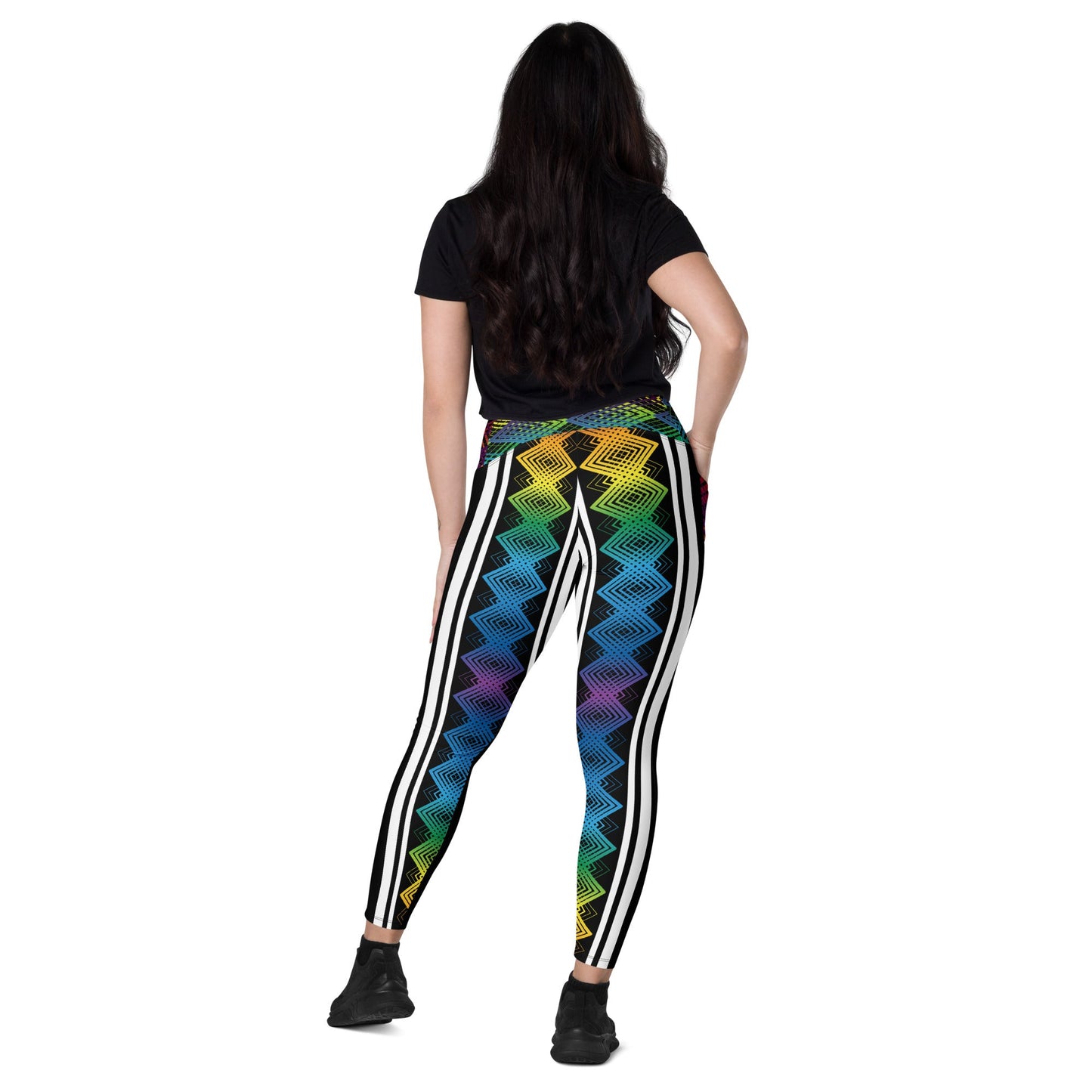Ziggy Stripes | Crossover Leggings with Pockets
