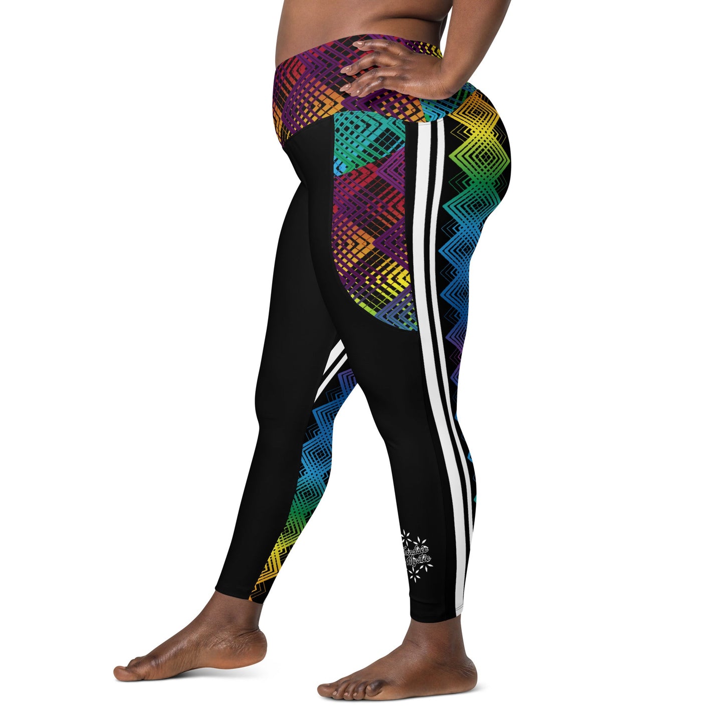 Ziggy Stripes | Crossover Leggings with Pockets
