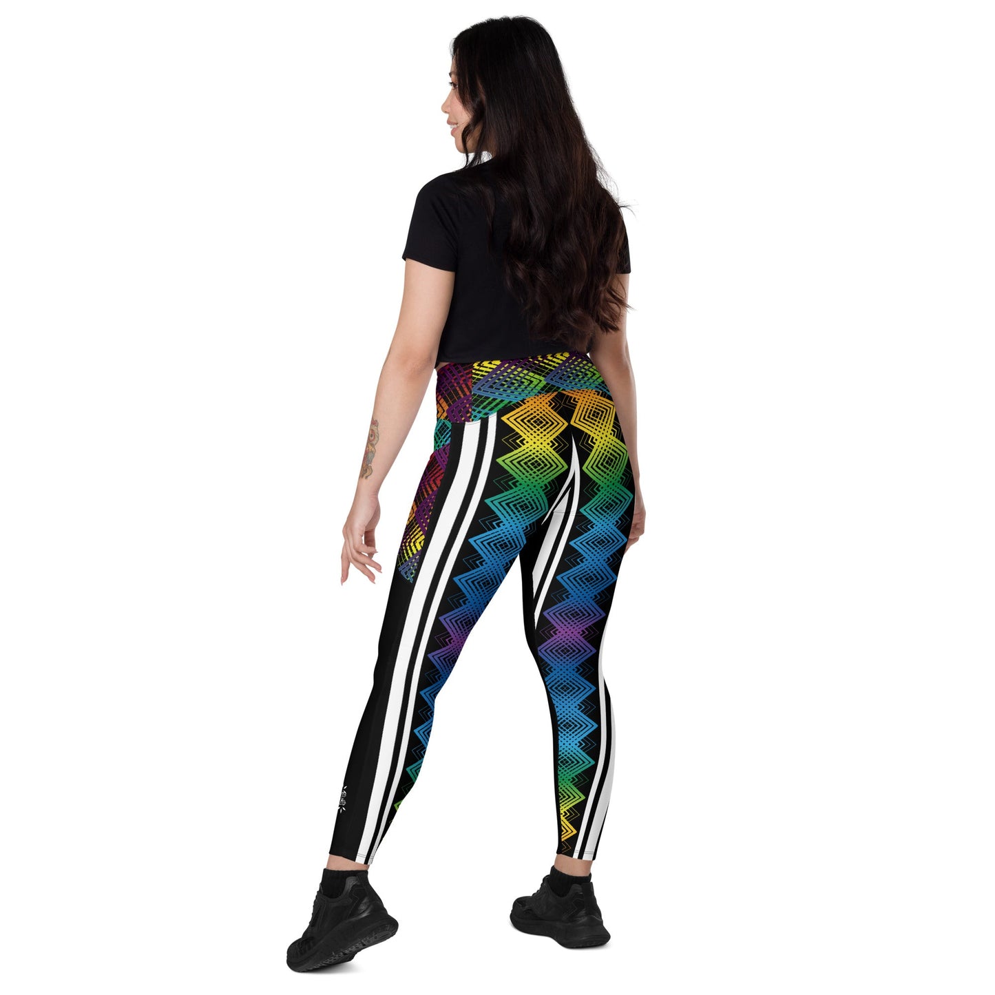 Ziggy Stripes | Crossover Leggings with Pockets