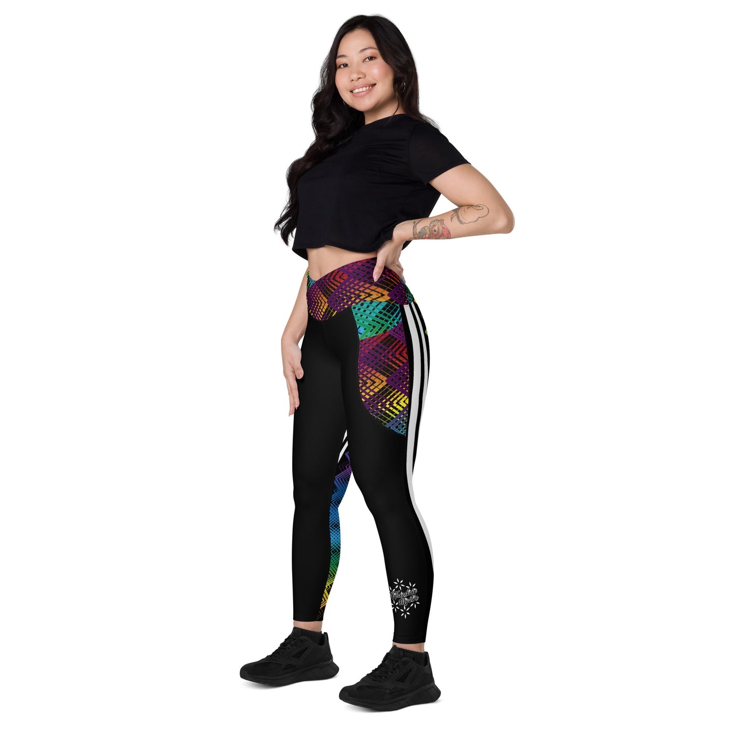 Ziggy Stripes | Crossover Leggings with Pockets