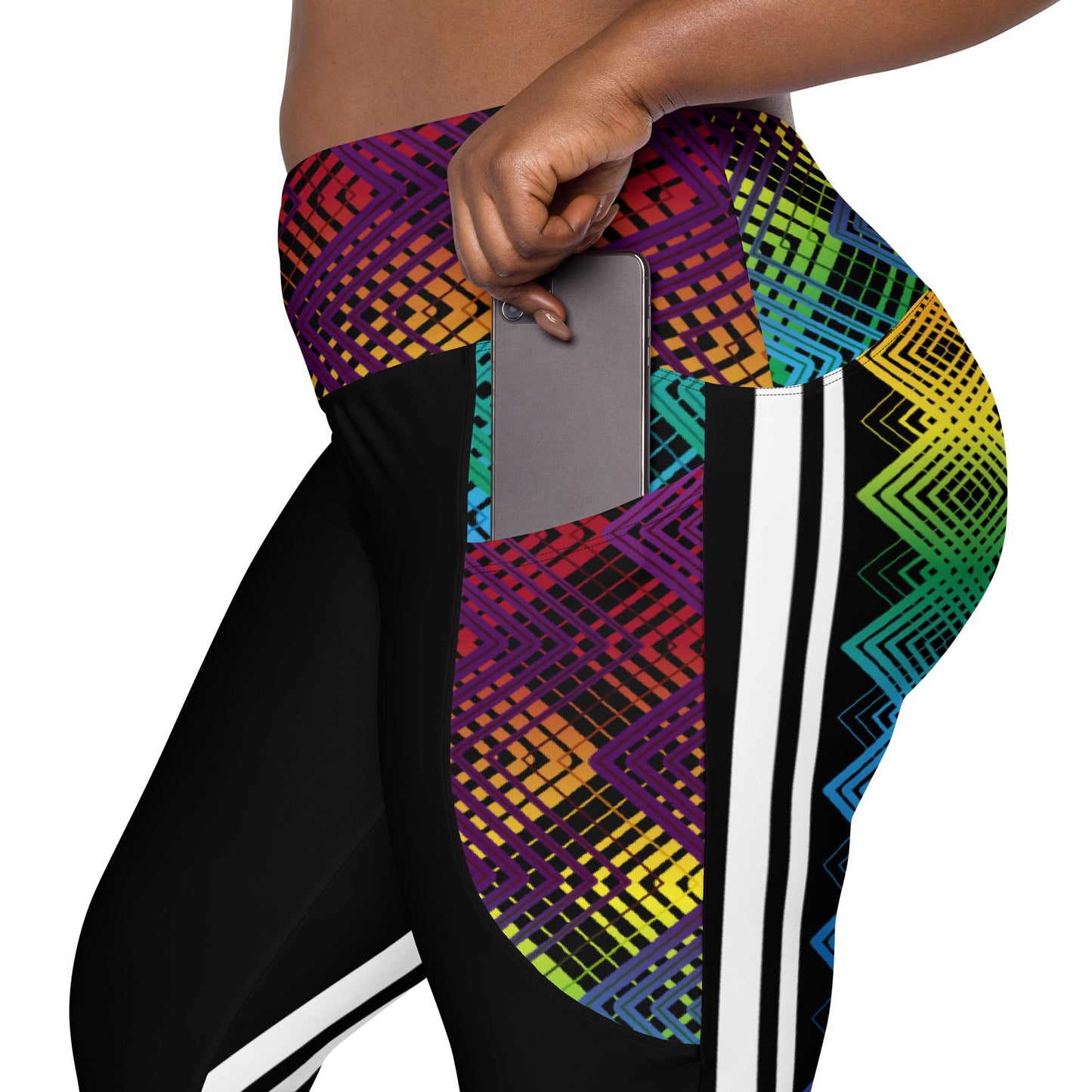 Ziggy Stripes | Crossover Leggings with Pockets