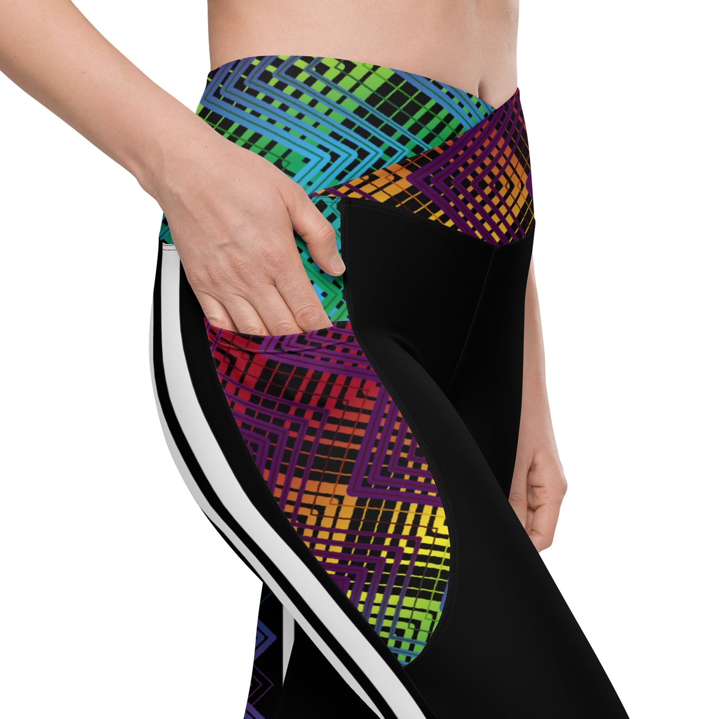 Ziggy Stripes | Crossover Leggings with Pockets