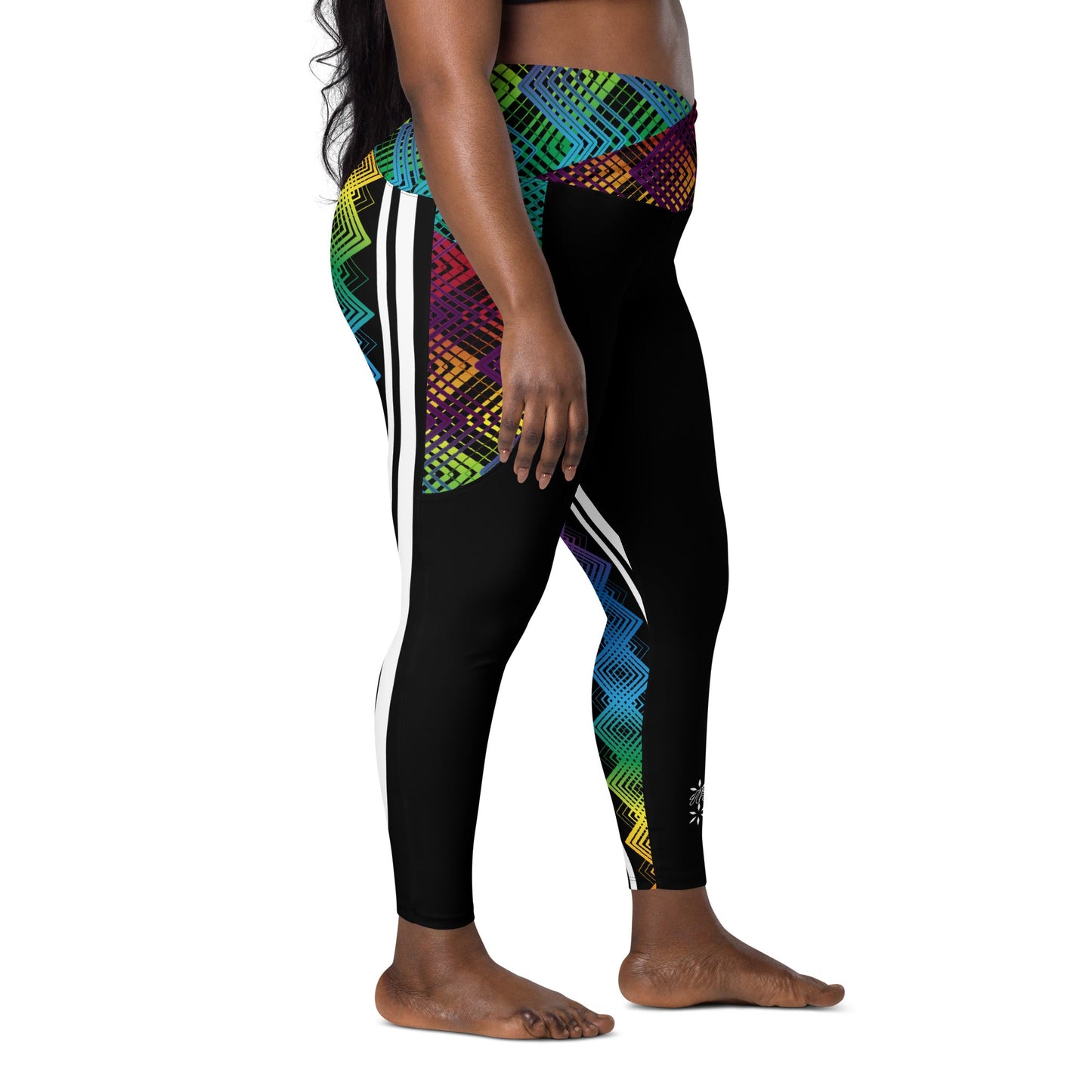 Ziggy Stripes | Crossover Leggings with Pockets