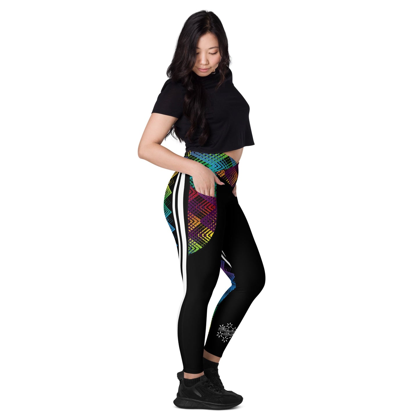 Ziggy Stripes | Crossover Leggings with Pockets
