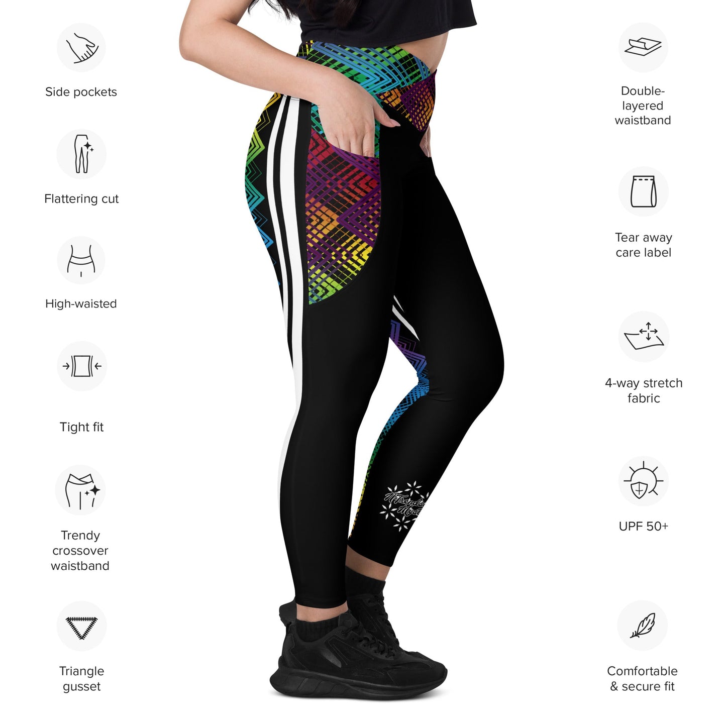 Ziggy Stripes | Crossover Leggings with Pockets