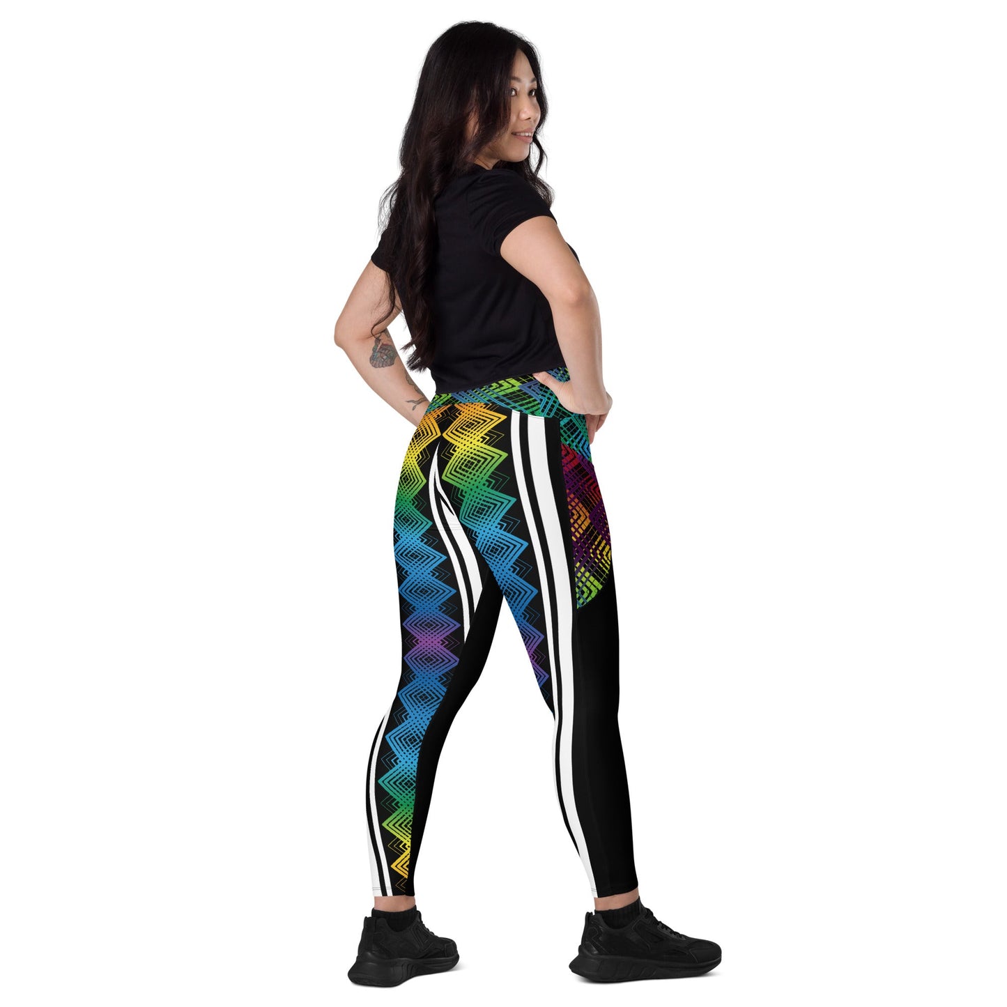 Ziggy Stripes | Crossover Leggings with Pockets