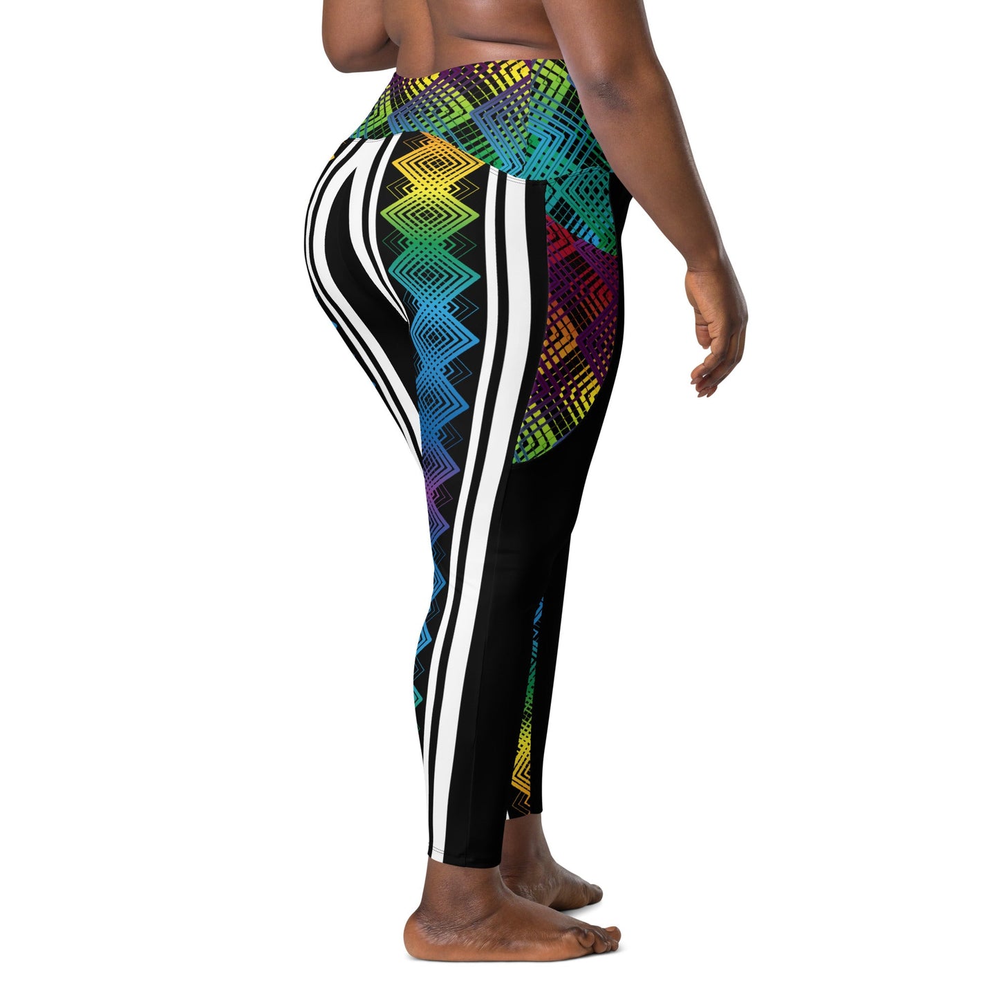 Ziggy Stripes | Crossover Leggings with Pockets