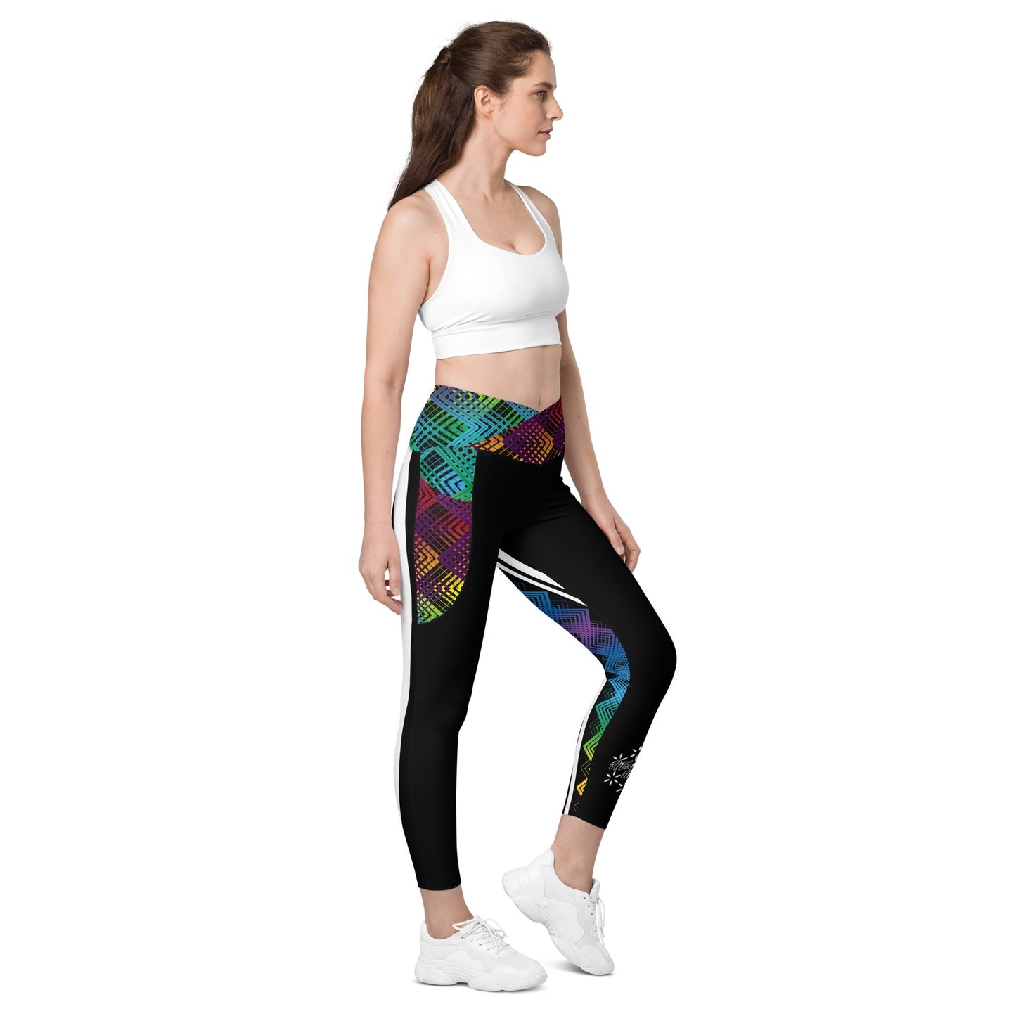 Ziggy Stripes | Crossover Leggings with Pockets