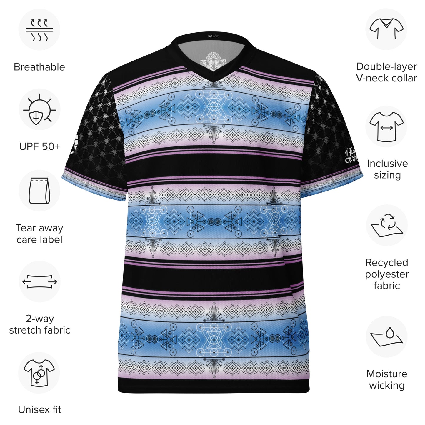 Mystic Frequency T-Shirt | Recycled Sacred Geometry Unisex Sports Jersey Shirt