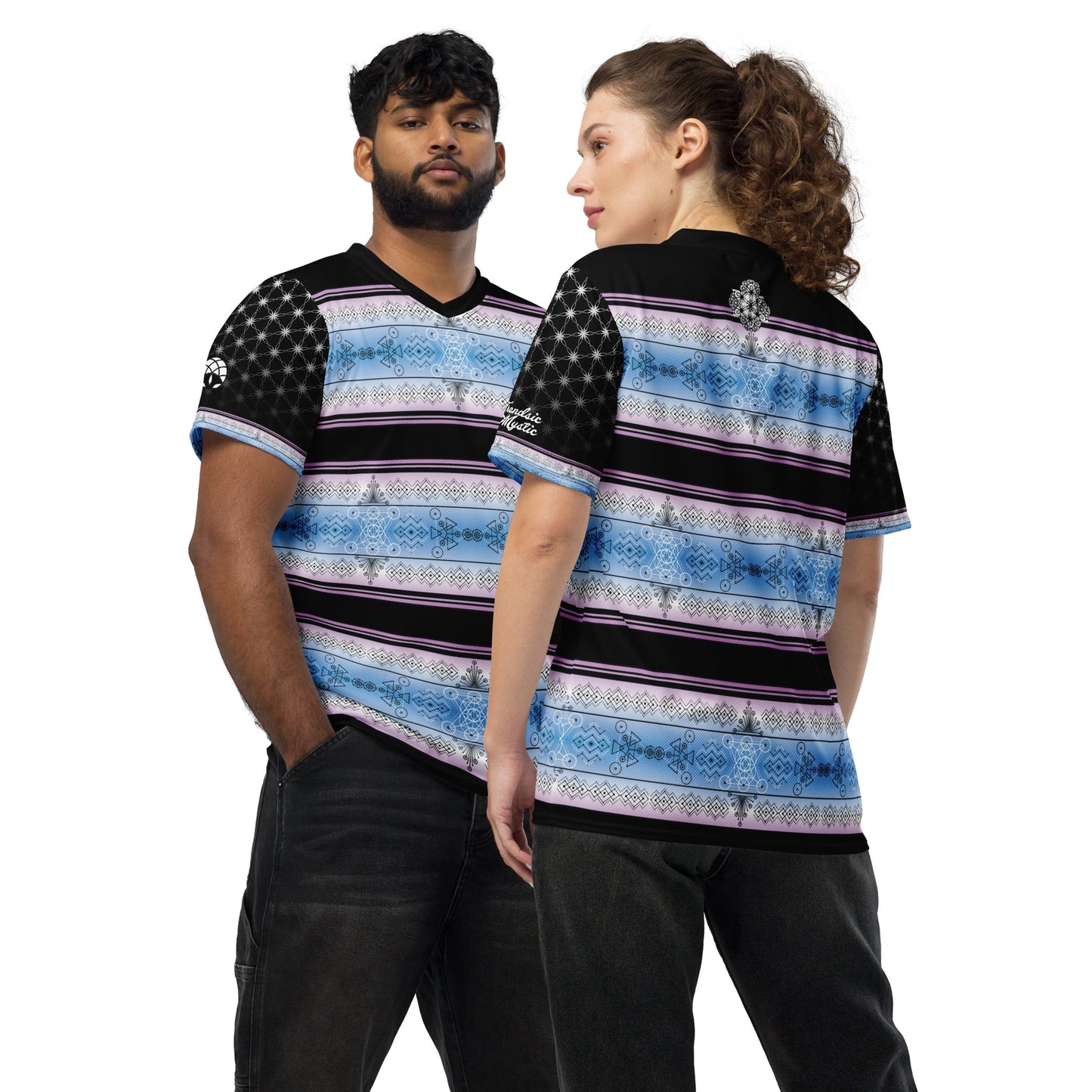 Mystic Frequency T-Shirt | Recycled Sacred Geometry Unisex Sports Jersey Shirt