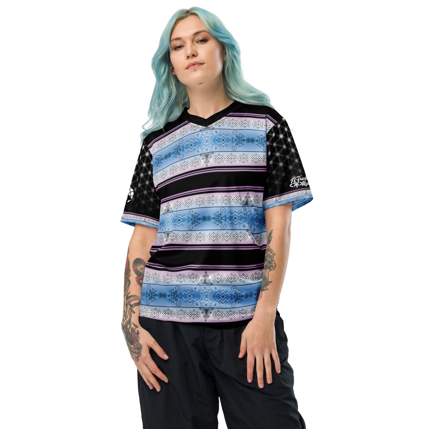 Mystic Frequency T-Shirt | Recycled Sacred Geometry Unisex Sports Jersey Shirt