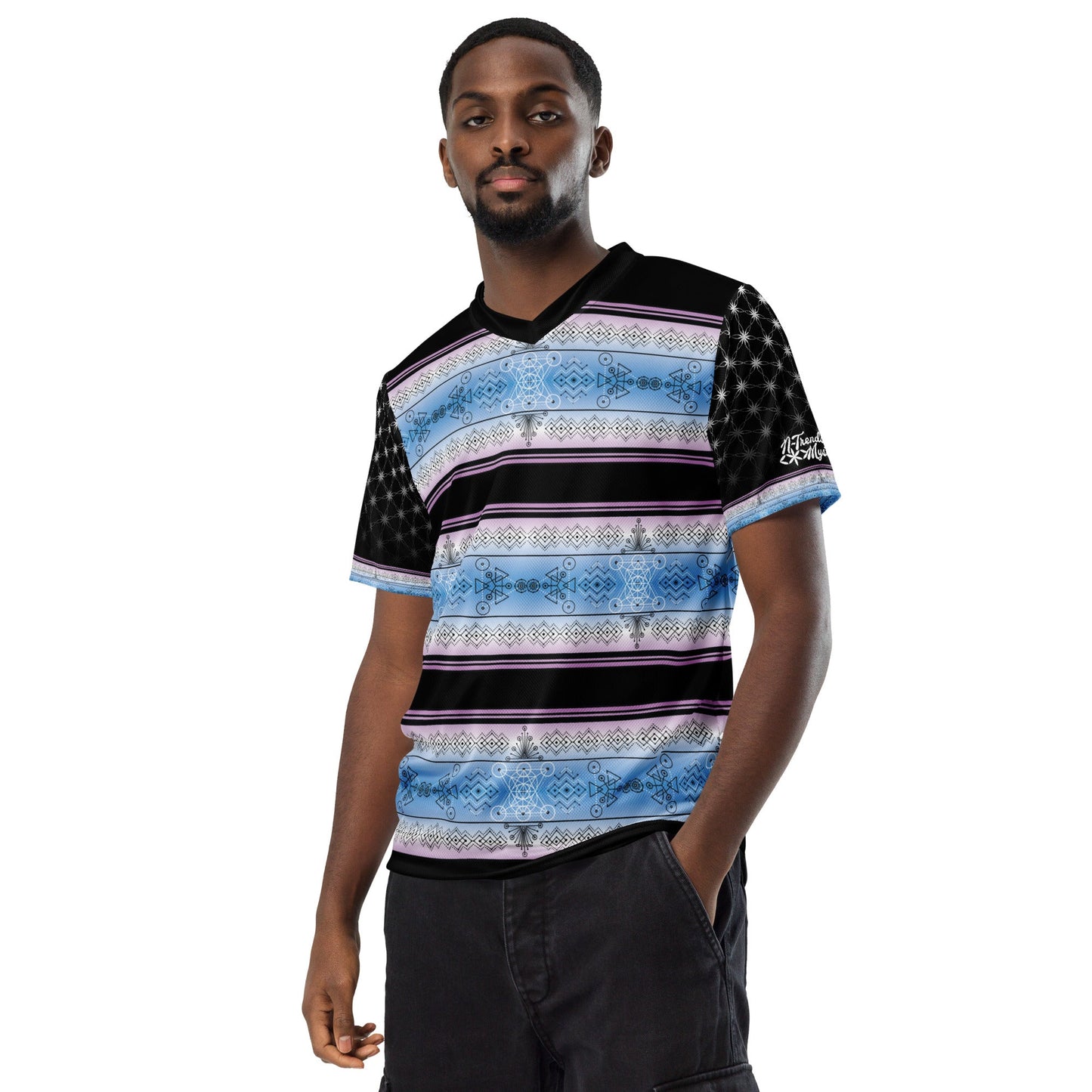 Mystic Frequency T-Shirt | Recycled Sacred Geometry Unisex Sports Jersey Shirt