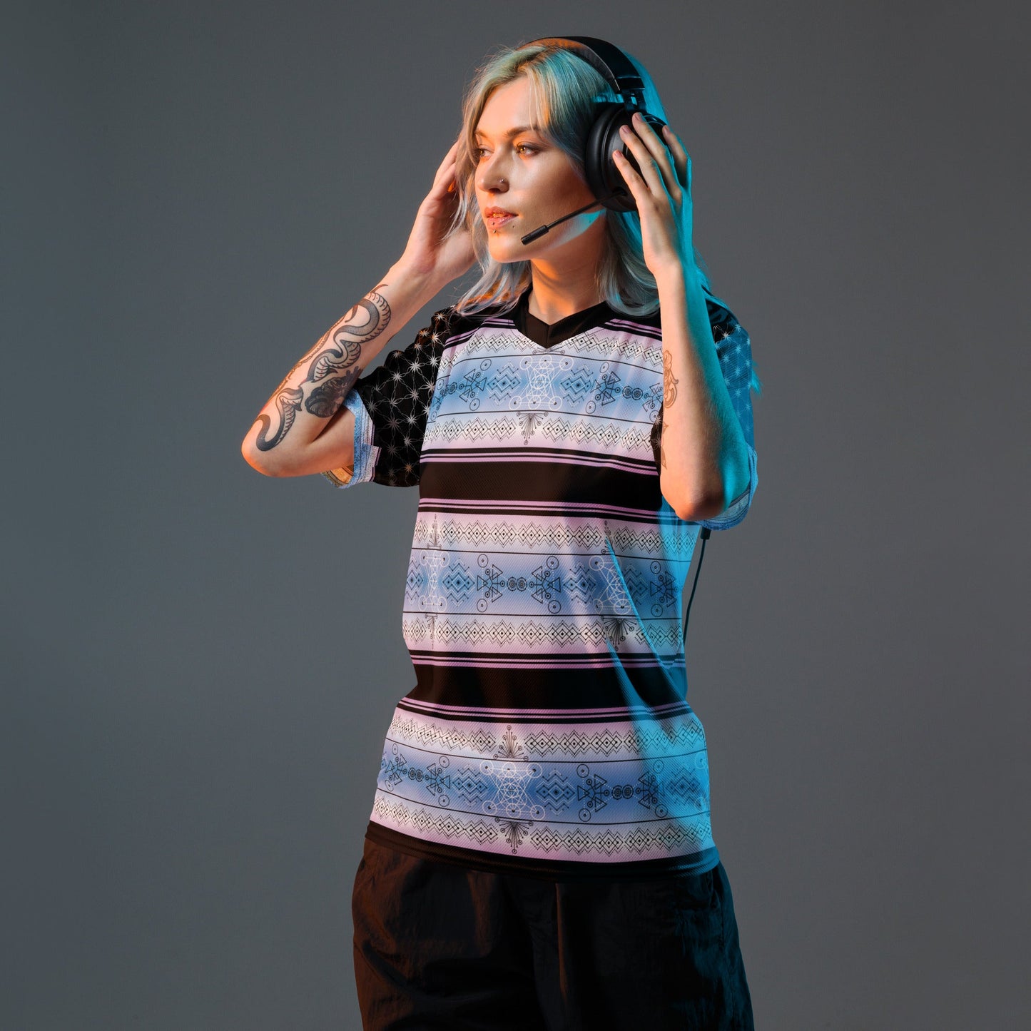 Mystic Frequency T-Shirt | Recycled Sacred Geometry Unisex Sports Jersey Shirt