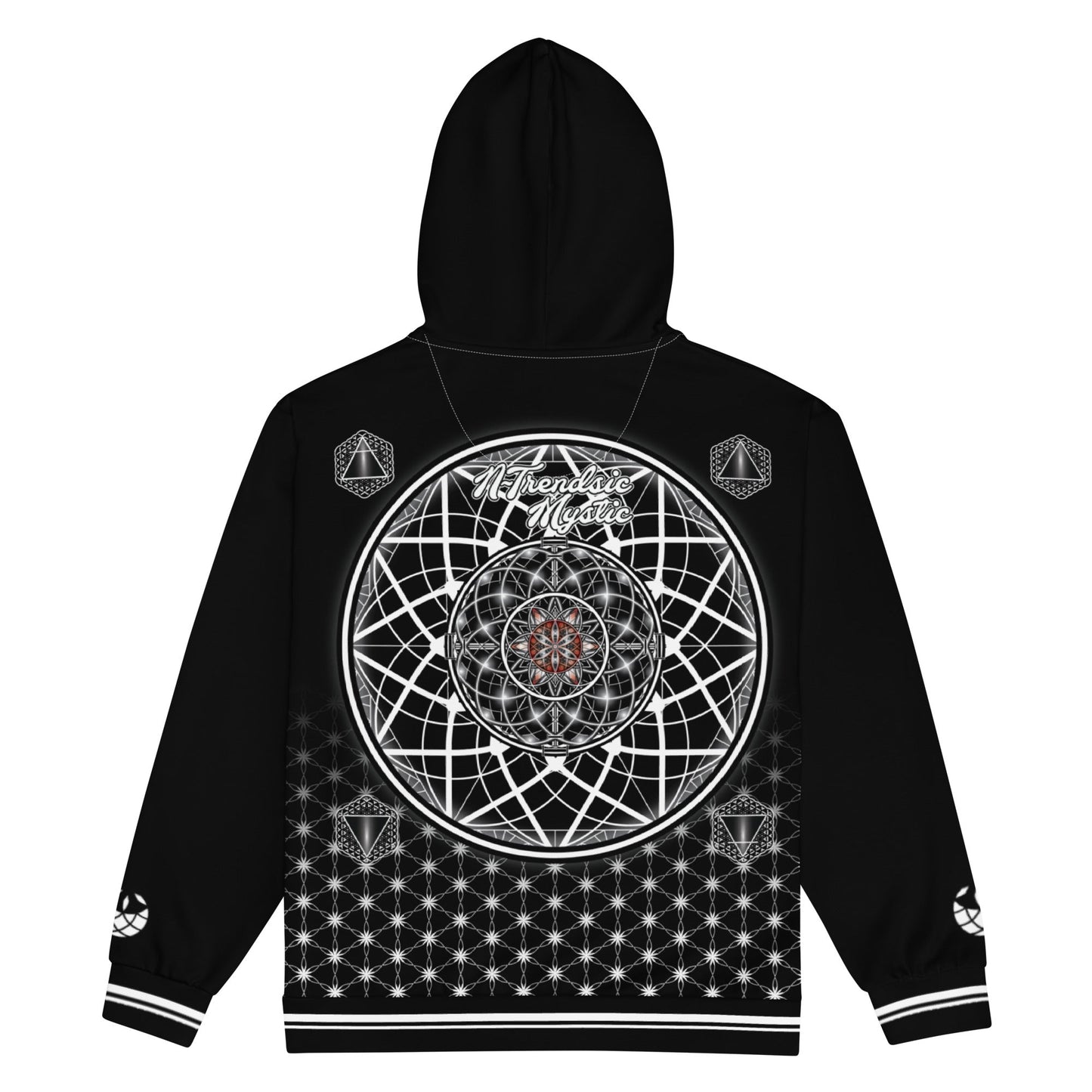 Mystic One Sacred Geometry Zip Hoodie | Signature Cosmic Design