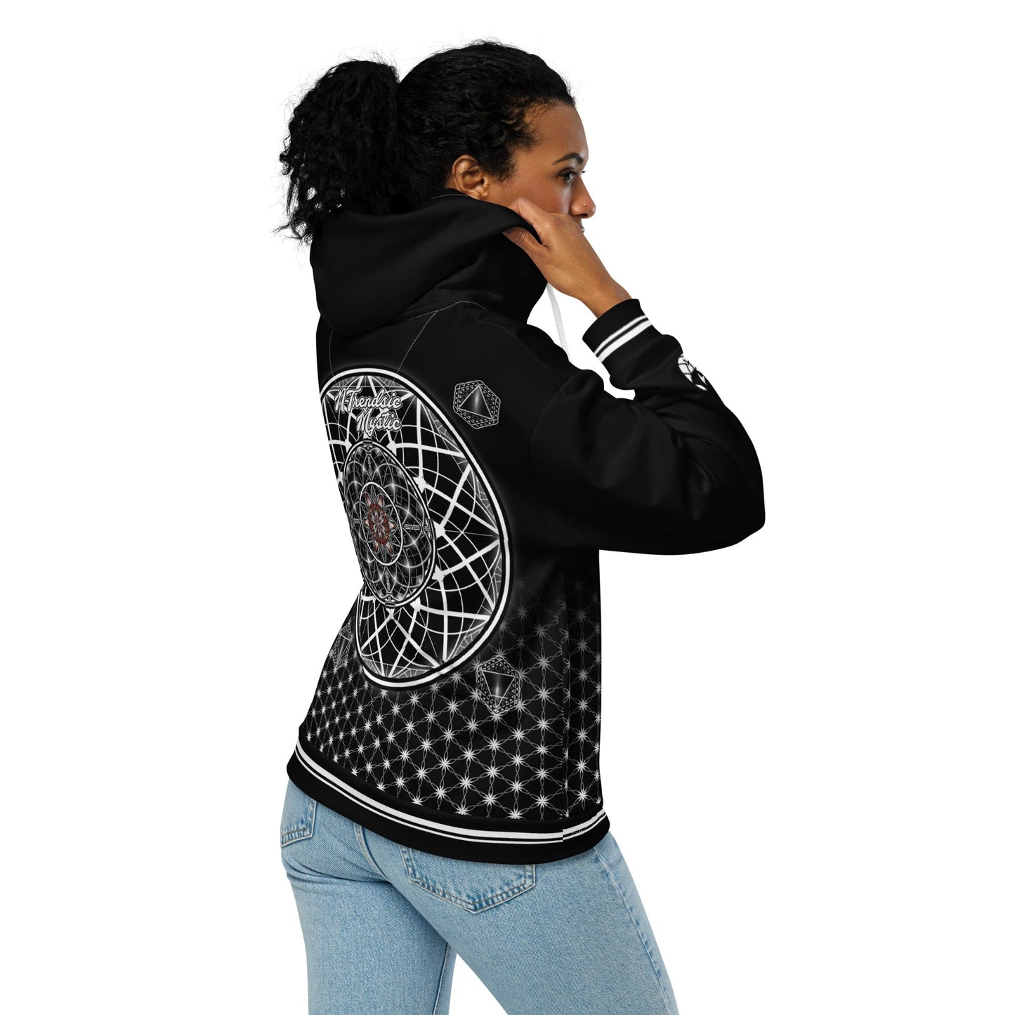 Mystic One Sacred Geometry Zip Hoodie | Signature Cosmic Design