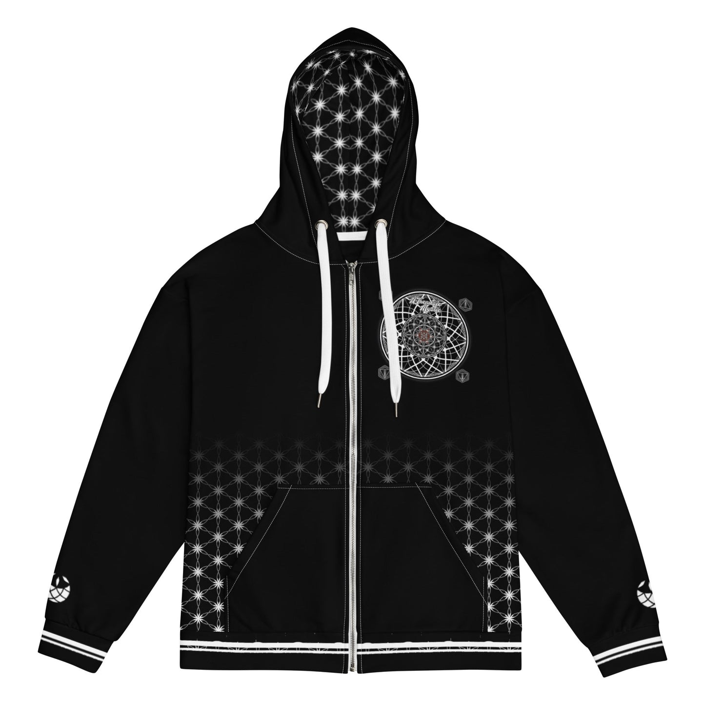 Mystic One Sacred Geometry Zip Hoodie | Signature Cosmic Design