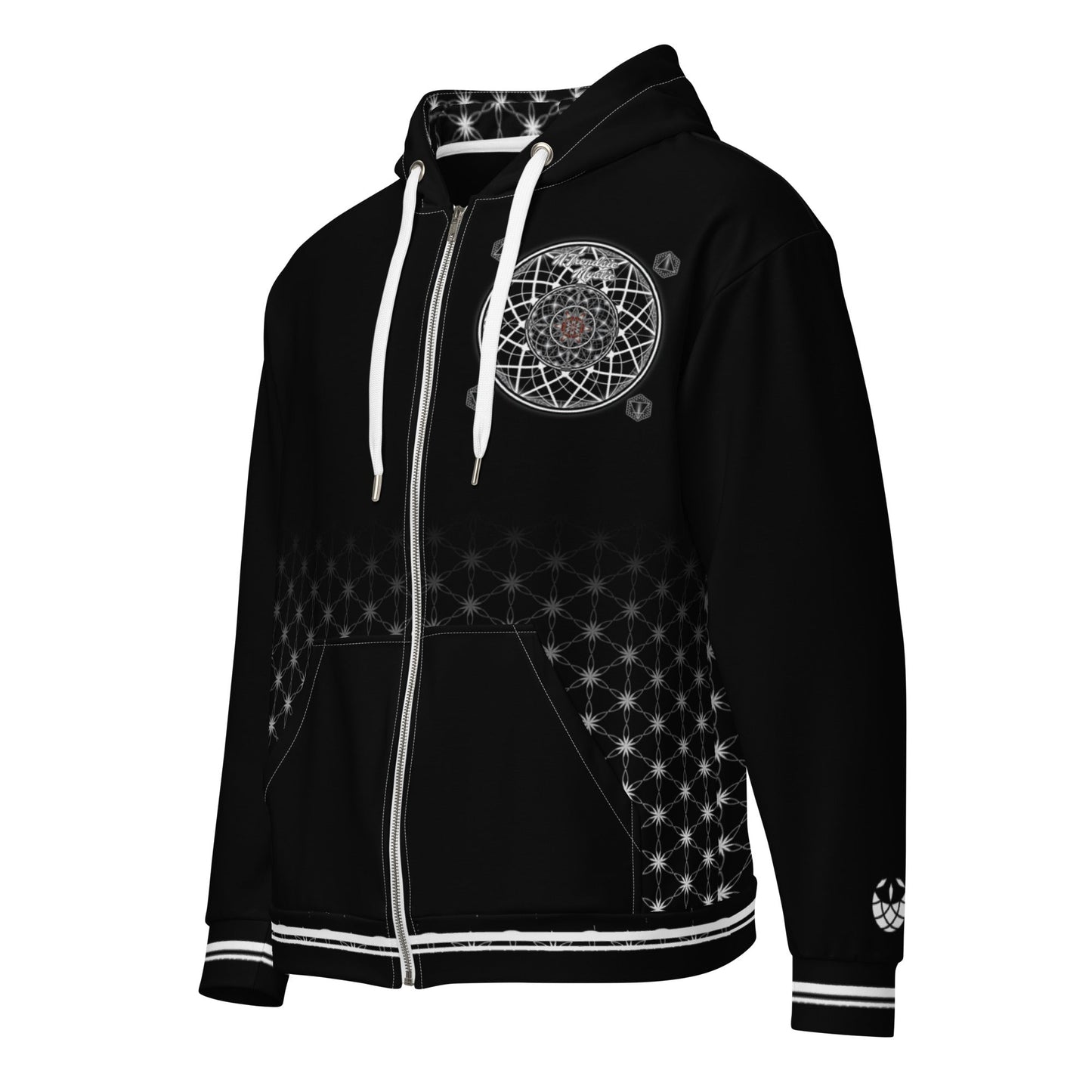 Mystic One Sacred Geometry Zip Hoodie | Signature Cosmic Design