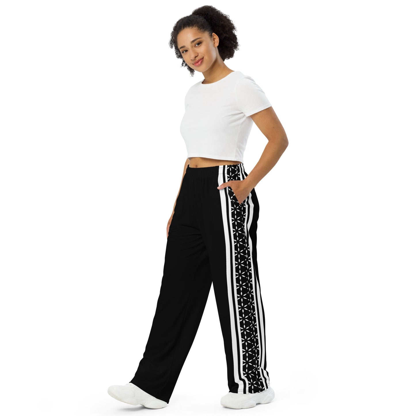 Mystic Stripes | All-Over Print Unisex Wide-Leg Pants