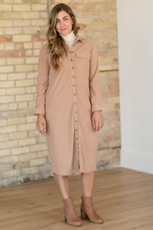 Anika Corduroy Shirt Dress