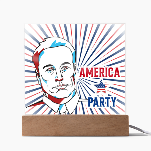 EM America Party Square Acrylic Plaque Gift