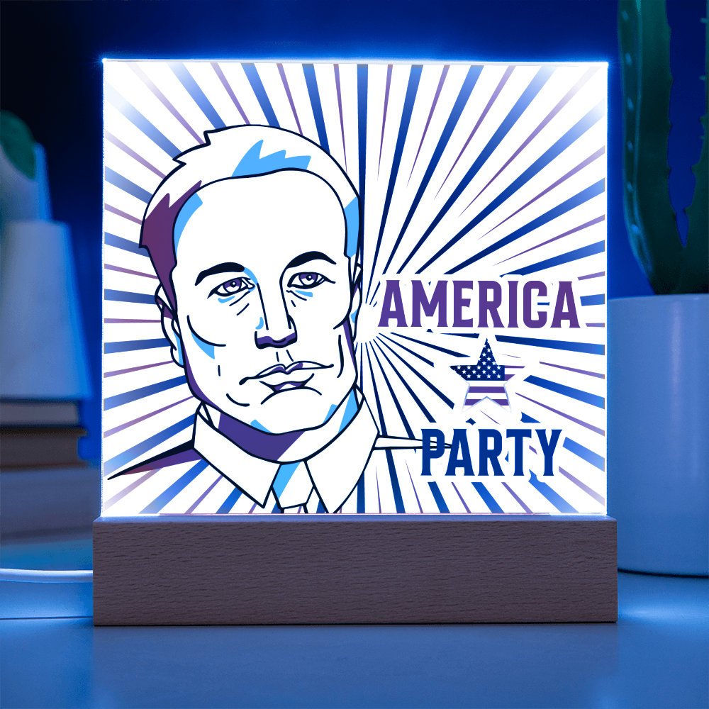EM America Party Square Acrylic Plaque Gift