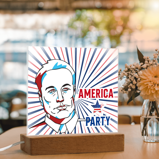 EM America Party Square Acrylic Plaque Gift