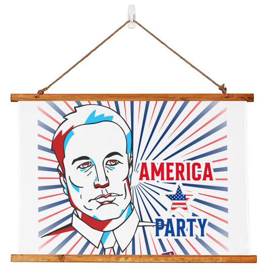 EM America Party Wood Frame Wall Tapestry Gift