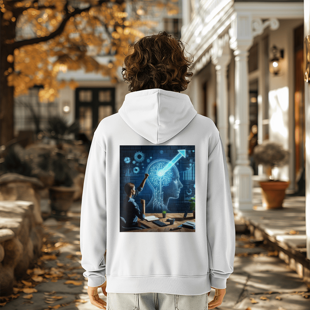Customized Pullover Hoodie Sweatshirt AI Women's Mind Power - Back Print-On-Demand