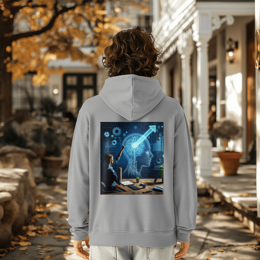 Customized Pullover Hoodie Sweatshirt AI Women's Mind Power - Back Print-On-Demand