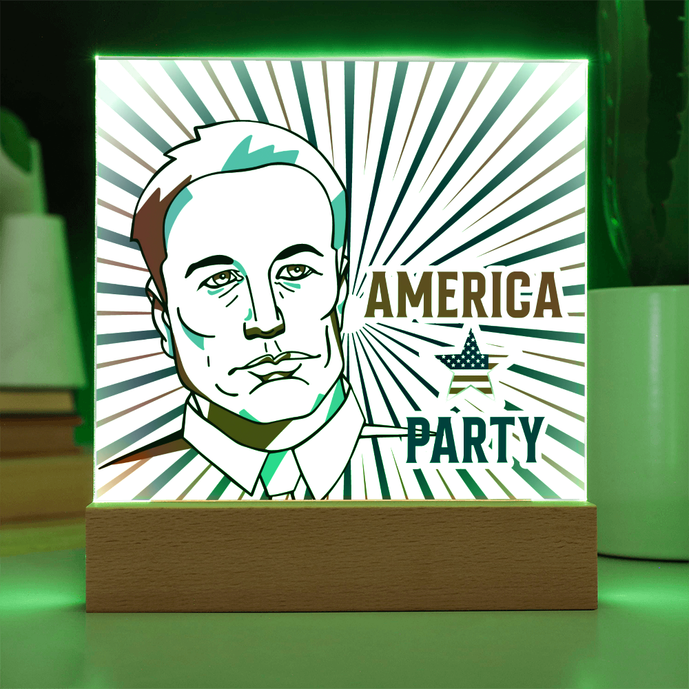 EM America Party Square Acrylic Plaque Gift