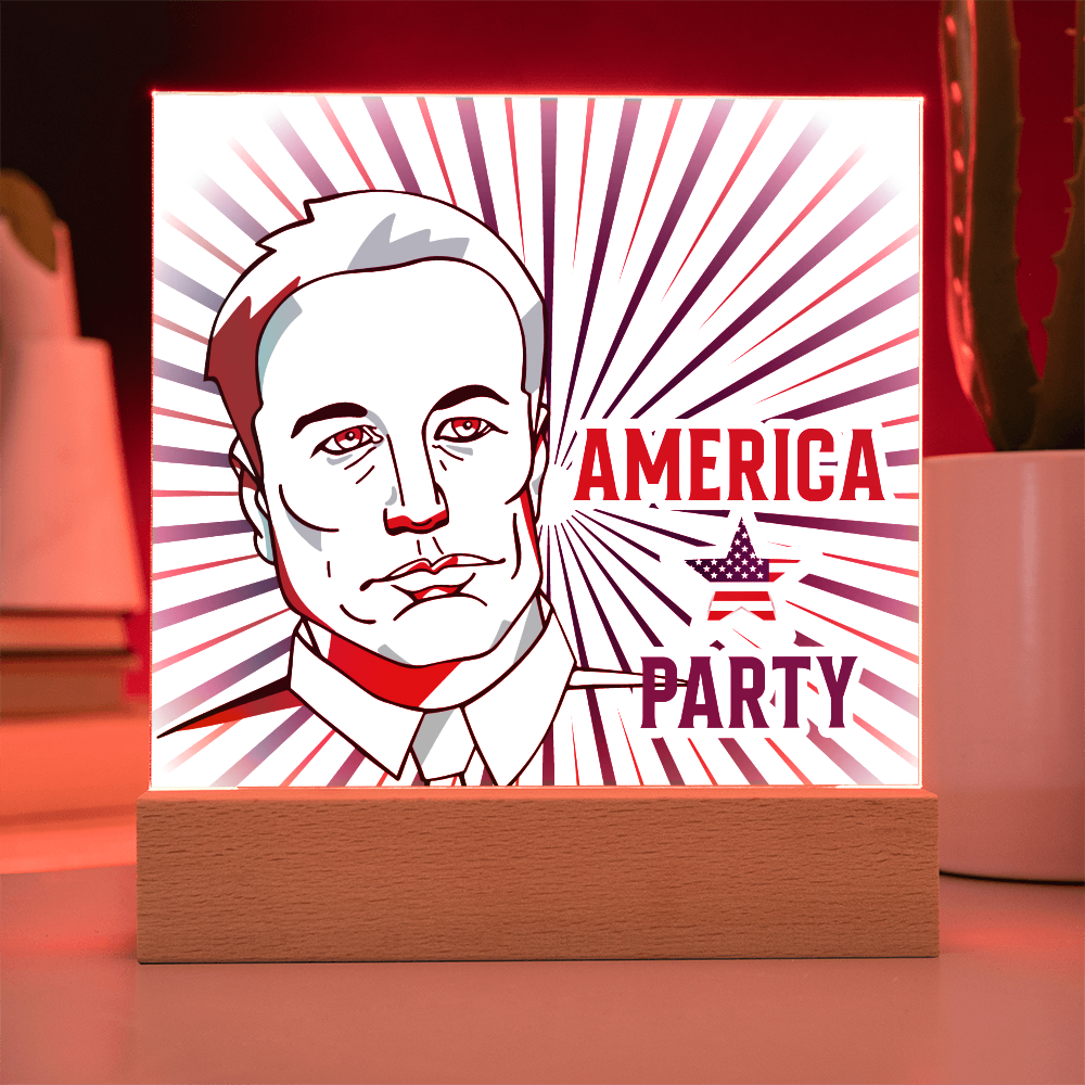 EM America Party Square Acrylic Plaque Gift