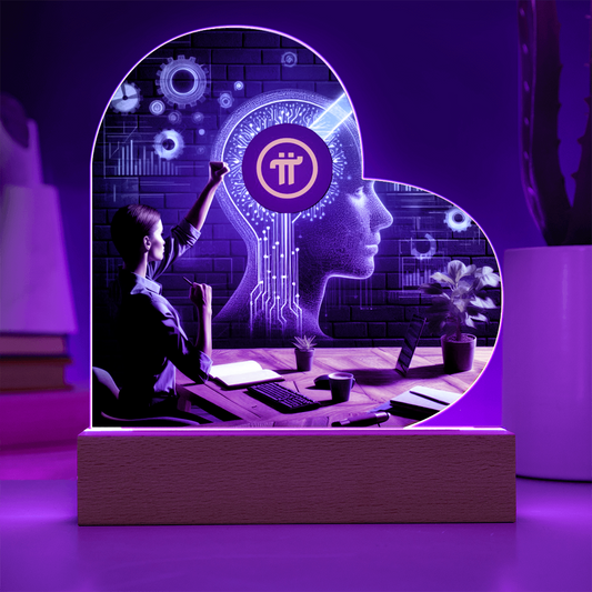 PI Pioneers AI Heart Acrylic Plaque and Flower Bouquet  Gift