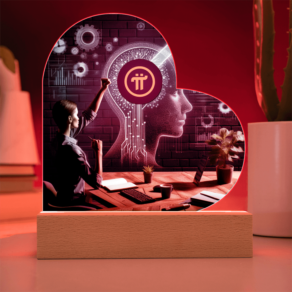 PI Pioneers AI Heart Acrylic Plaque and Flower Bouquet  Gift