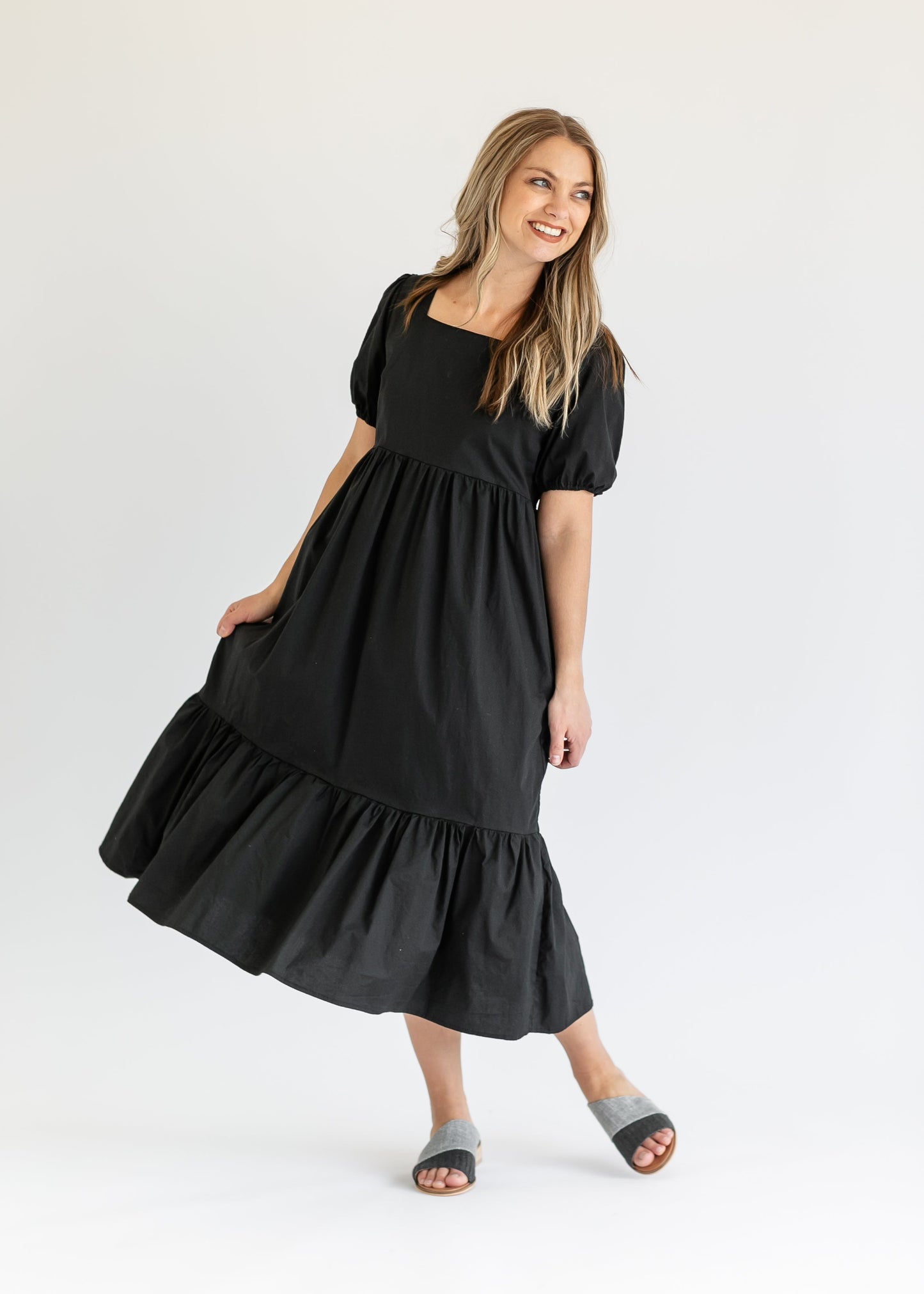 Ava Square Neck Midi Dress