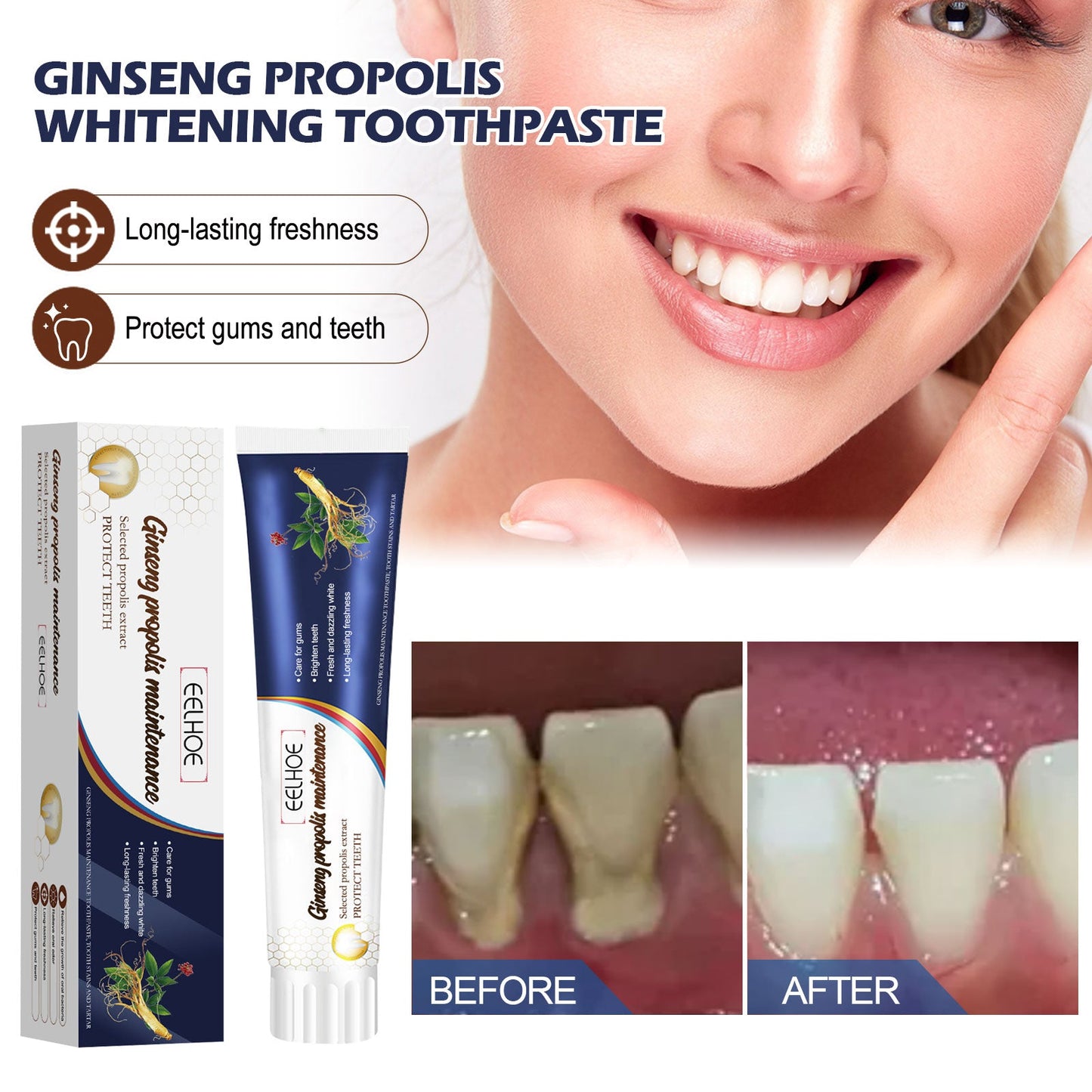 Ginseng Propolis Whitening Toothpaste 1 00g  1box