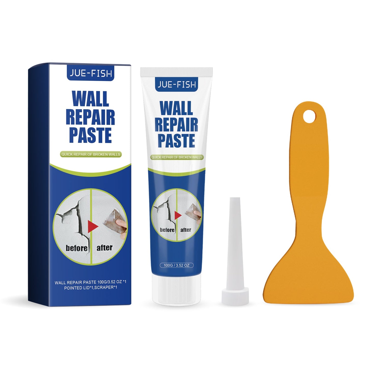 Wall Repair Paste 1 0 0g Bottle-1 Scraper-1 Needle Tip1box
