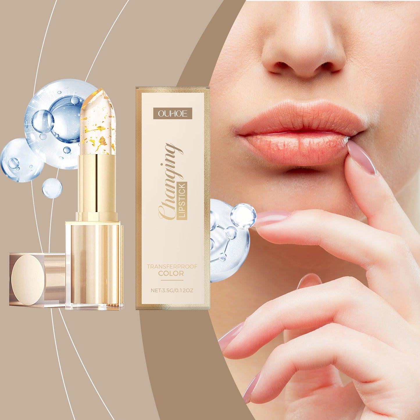 Gold Leaf Color-Changing Nourishing Lipstick
